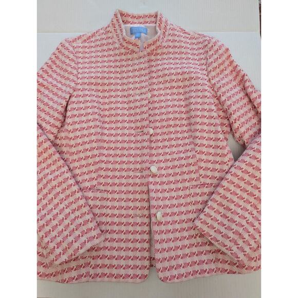 J. McLaughlin Women’s Blazer Jacket Size 10 – Two-Tone Pink Houndstooth –... - Picture 1 of 8